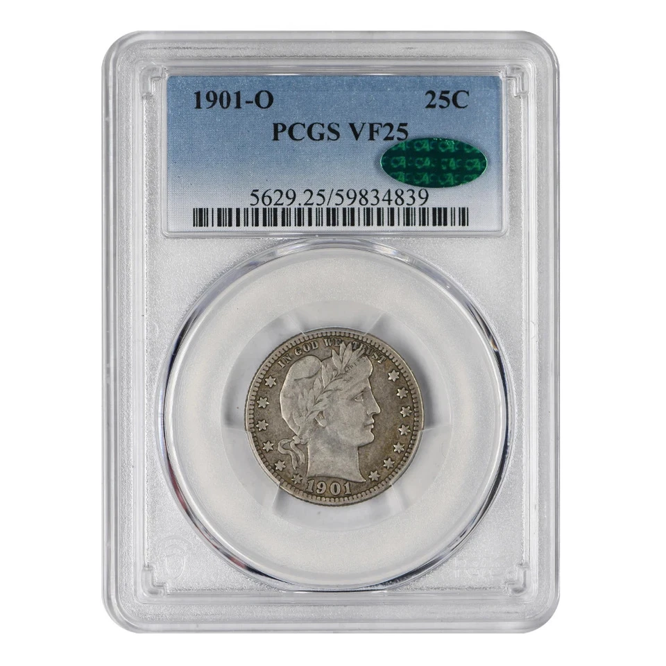 1901-O Barber Quarter PCGS VF-25 CAC - Image 3 of 4