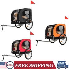 2-in-1 Pet Bike Trailer  Large Foldable Dog Stroller Pet Cart Carrier 88lb/40kg