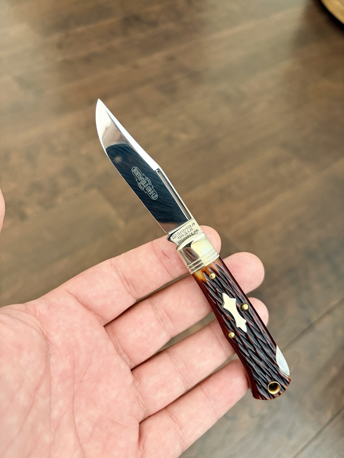 Great Eastern Cutlery 83LB Dark Brewed Jig Bone GEC 831121LB w/ Beard & Owl Slip