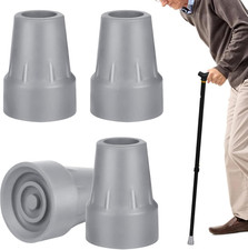 4 Pack Walking Cane Tips 7/8 Inch Crutch Tips Heavy Duty Rubber Cane Tips Repla