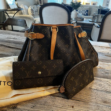 Louis Vuitton Monogram Brown Shoulder Bag w/ Pouch Gold Hardware Buckle Accent