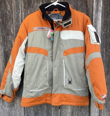 Spyder Team Venom Ski Jacket Men's (S) Youth (XL) Orange/Gray w