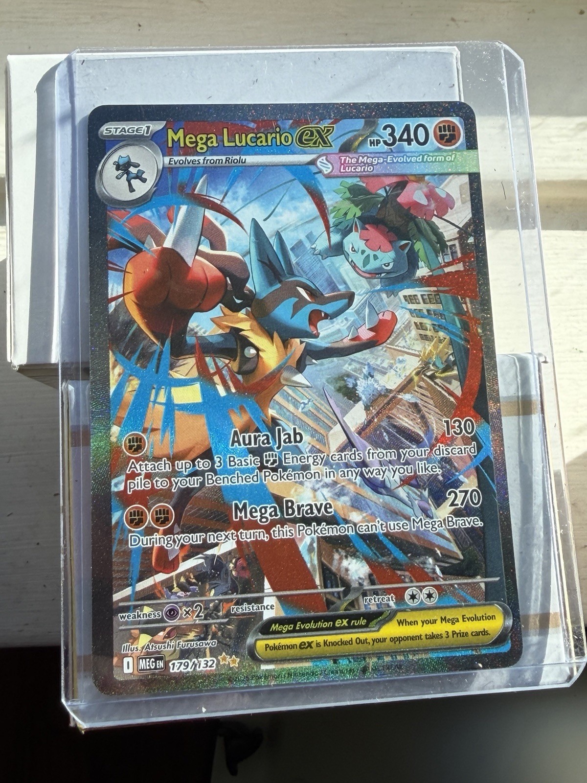 Mega Lucario ex 179/132 Me01: Mega Evolution Holo Near NM/LP Pokémon TCG