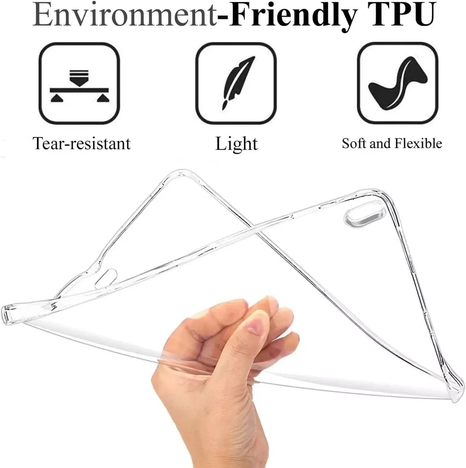 Clear Silicone Soft TPU Case For iPad 10/9/8/7 Gen Air 5 Pro 12.9 Mini 1 2 3 - Image 4 of 4