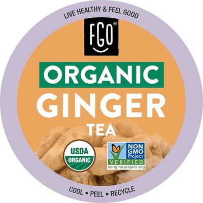 Organic Ginger Tea KCup Pods, 24 Pods by FGO  Compatible with Keurig  Natural...