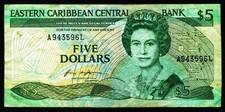 OSTKARIBISCHE STAATEN. St. Lucia 5 Dollars 1986 - 1988. 18l