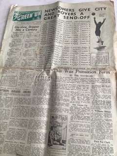 Bristol City v Southend United Full Newspaper Green’un 23.8.1947 3rd Division S
