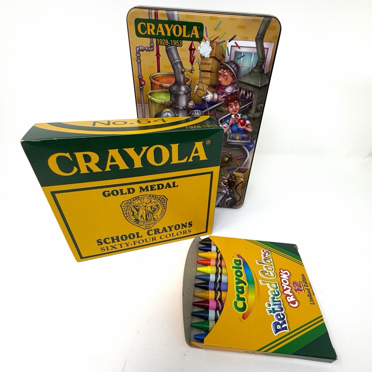 Crayola Gold Medal 64色 クレヨン Crayola 64 Crayon Tin Set Gold Medal Box Sealed Retired Colors 12