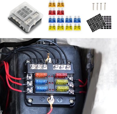 ASUBHA 6 Way Marine Fuse Block Waterproof LED Indicator 12V