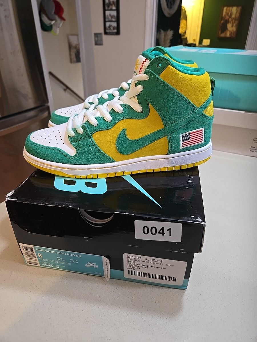 Size 10.5 - Nike Dunk Pro SB High Oakland Athletics for sale  display picture 3