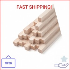 Balsa Wood Sticks, Balsa Wood Strips, 20 PCS 1/2" x 12" Square Wooden Dowel Rods