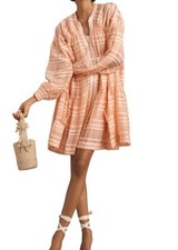 By Anthropologie Dress Size L Long-Sleeve Zip-Front Mini Lined