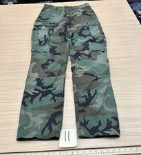 Vintage US Military Pants Men's Medium Long Woodland Camo Combat BDU Trousers