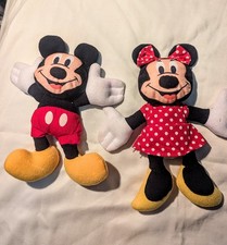 VINTAGE Beanie DISNEY MICKEY  Minnie MOUSE PAIR SET 8" Applause/Disney