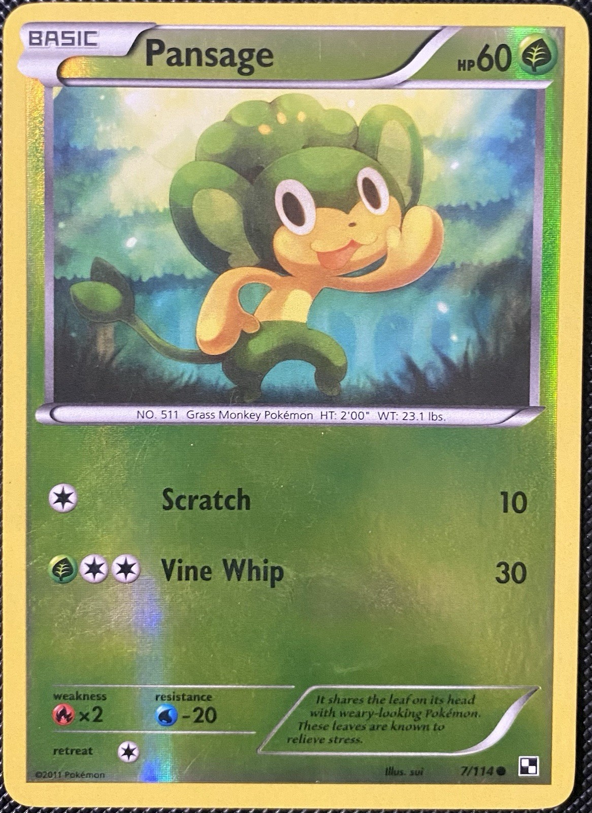 Pansage - (Energy Holo) 7/114 Misc Cards & Products Reverse Holo - Pokémon Card