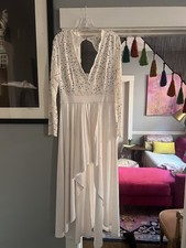 LEAVING SOON 50% Off SUMMER SALE Hi Low Cocktail Dress w Rhinestones Sz L