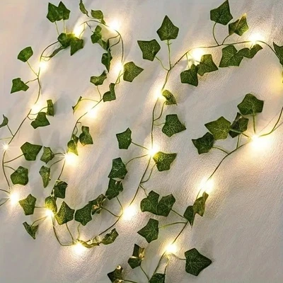 Green Leaf String Lights 5/10M Artificial Ivy Vine Fairy Light Wedding Party