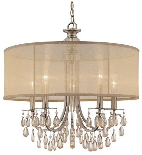 Hampton Collection Antique Brass 24" Wide Chandelier - Picture 2 of 10