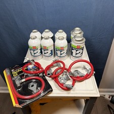R12 Refrigerant New Old Stock Lot Of 8 Cans Hoses R12 Refrigerant New Old Stock Lot Of 8 Cans Hoses