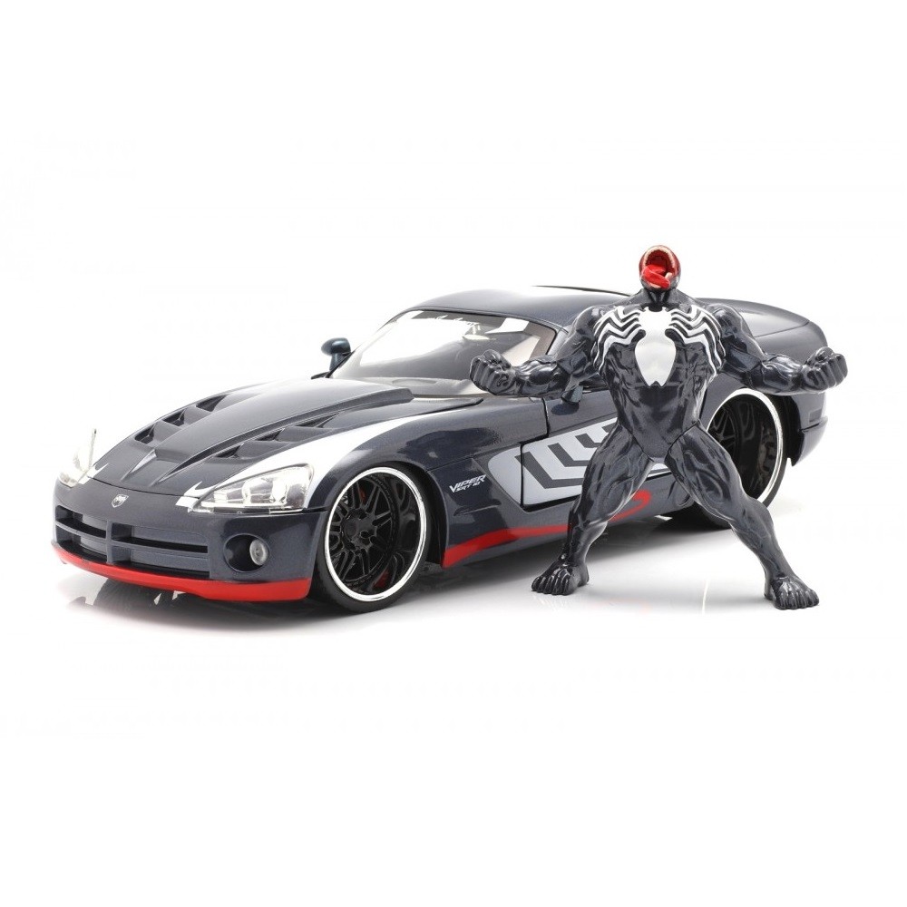 SPIDER-MAN VENOM &amp; 2008 DODGE VIPER ミニカー Marvel Spider-Man 2008 Dodge Viper SRT 10 with Venom figure