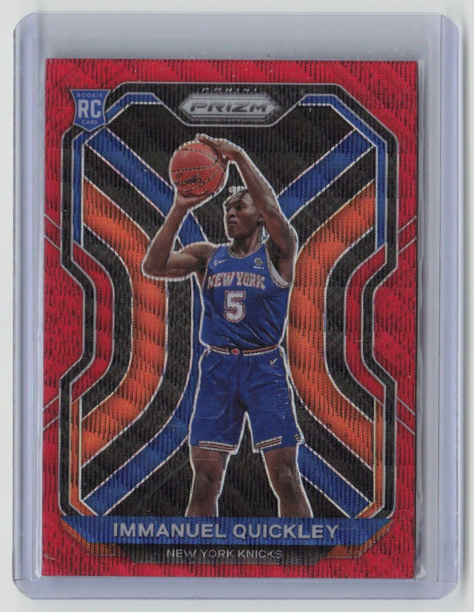 Panini Prizm Immanuel Quickley RC 2020-21 #296 Red Wave Rookie Knicks Basketball