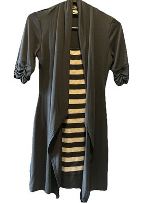 Delirious Size Small, Dress, Navy Blue And Grey stripes.