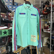 Sz XL Denim Tears X Bstroy Military Button Up Shirt - Mint SS24 Retail $225 New