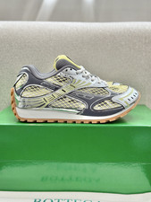 Bottega Veneta Orbit Men Zesty Yellow Grey Silver Mesh Runner Shoes