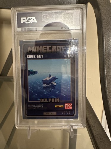 2024 Panini Minecraft - Dolphin - No. 15- Gold Prizm - (45/49) PSA 9 POP 1 - Picture 2 of 2