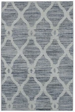 Hand-Tufted Blue Trellis Rug Modern Wool Small Entrance Oriental Carpet 2X3 ft