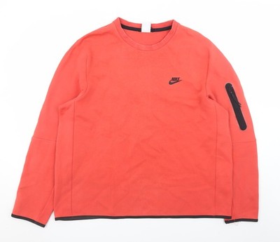 Nike Herren Rot XL Pullover Sweatshirt Rundhals Reißverschluss Arm