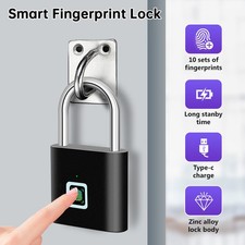Biometric Fingerprint Padlock Rechargeable Keyless Lock Waterproof Smart Locker