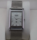 Vintage Seiko Slim Quartz Men's Wrist Watch White Dial with Silver Mesh Band