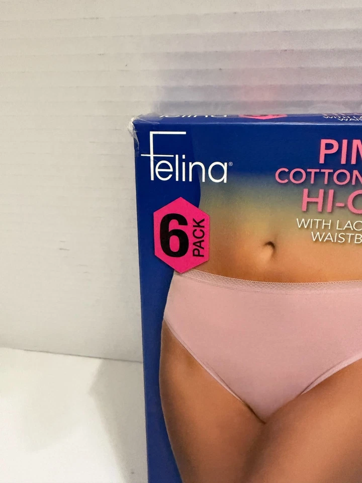 Felina Pima 棉混纺高帮蕾丝装饰腰带 6 件装小号全新! — 第 2/4 张图片