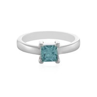 Cavill Zirkon Ring 0,95Ct Sterlingsilber Damen Prinzess Schliff Blau