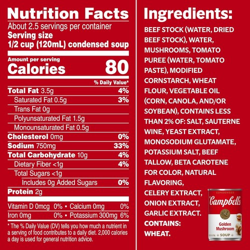 Campbell's Condensed Golden Mushroom Soup, 10.5 oz Ounce (Pack of 12) - Picture 4 of 7