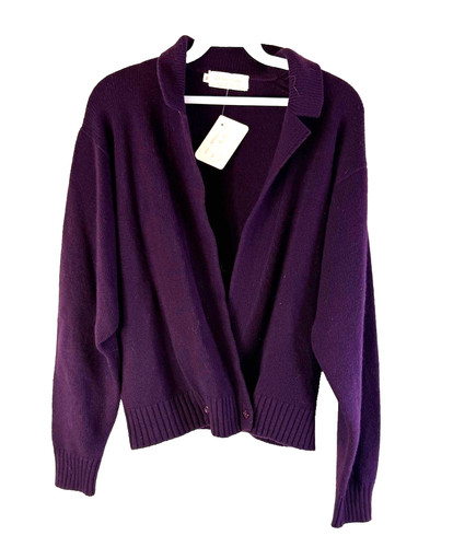 Deadstock Vintage 80s Cardigan Sweater Womens Medium Geelong Lambswool Handknit