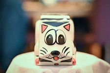 Lorna Bailey Keramik Katzenfigur *Ltd Edition "Cube Cat" Nr. 41/50