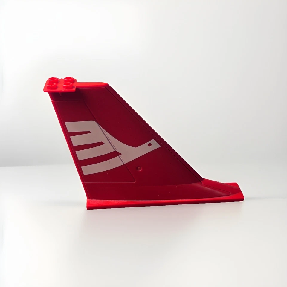  LEGO City Red Plane Tail 14 x 2 x 8 White Airline Bird Pattern 54094 - Image 3 of 3