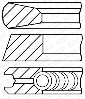 GOETZE ENGINE 08-443200-00 Kolbenringsatz für MAN