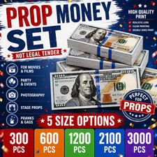 300-3000 pcs Dollar Bills Prop Toys Money Bank Film Cash Paper 10,000 Movie