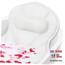 Bath Pillows for Tub,Ergonomic Bathtub Spa Bath Pillow 5D Air Mesh White