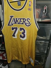 1999 Dennis Rodman Lakers Authentic Champion Jersey Size 48 (XL) NBA Basketball