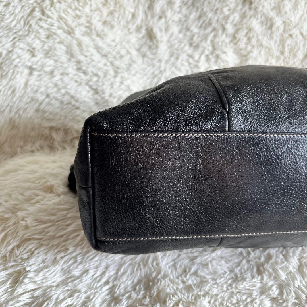 GUCCI All Leather Black Shoulder Bag Large Capacity Authentic Tote thumbnail 7