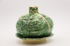 19th Century, Rare Trompe L’oeil Cabbage Tureen, Portuguese Palissy Earthenware