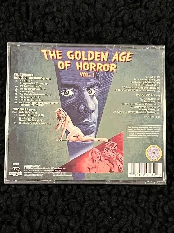The Golden Age of Horror Vol. 1 CD Dragon's Domain Records BRAND NEW - Image 2 of 2