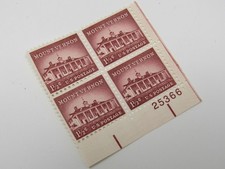 USPS Scott 1032 Vintage 1-1/2c Mount Vernon Plate Block Mint Never Hinged/MNH