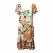 FARM Rio Anthropologie Cluebra Tiered Dress Floral Print Short Sleeve Size M