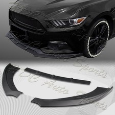 For 2015-2017 Ford Mustang Unpainted Black Front Bumper Lip Body Kit Spoiler