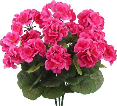 3 Pcs Artificial Geraniums Flowers Silk Geraniums for Outdoors UV Resistant R